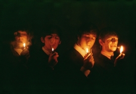 The Beatles lighting up a smoke